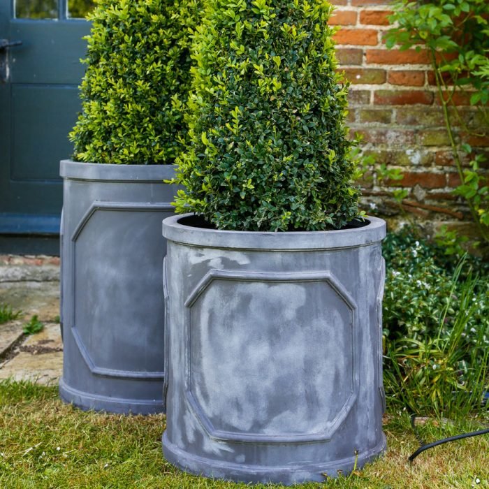 Fibrestone Chelsea Cylinder Garden Pot GreenArt