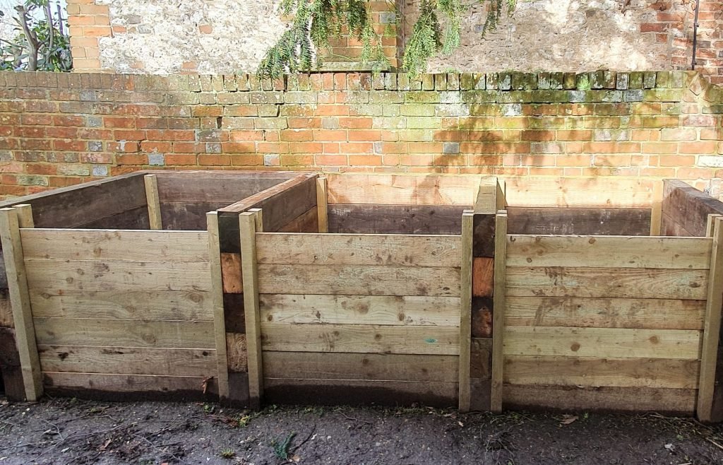 photo of three compost bins GreenArt built