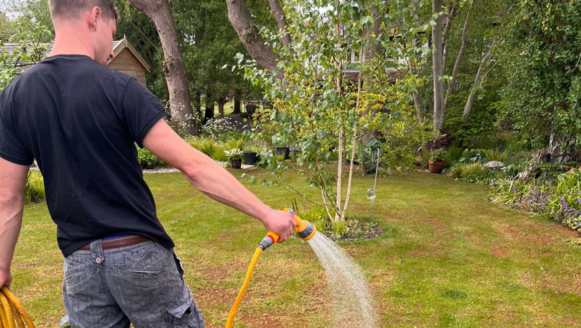 watering the garden