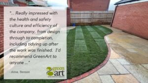 Garden Design and Landscaping Testimonial over new build garden image