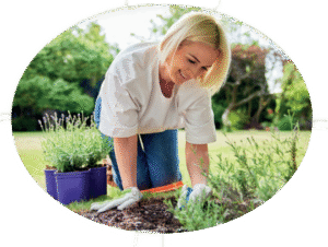 Women gardening on the floor